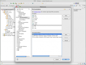 Eclipse Helios: Smarty *.tpl files associations